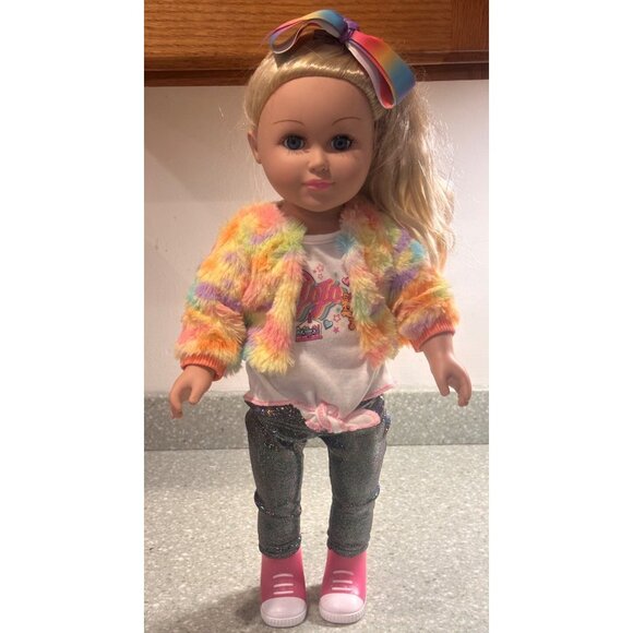 My Life As 18" Doll Girls Rainbow Outfit Glitter Jeans Pink Shoes JoJo Siwa - Picture 6 of 8